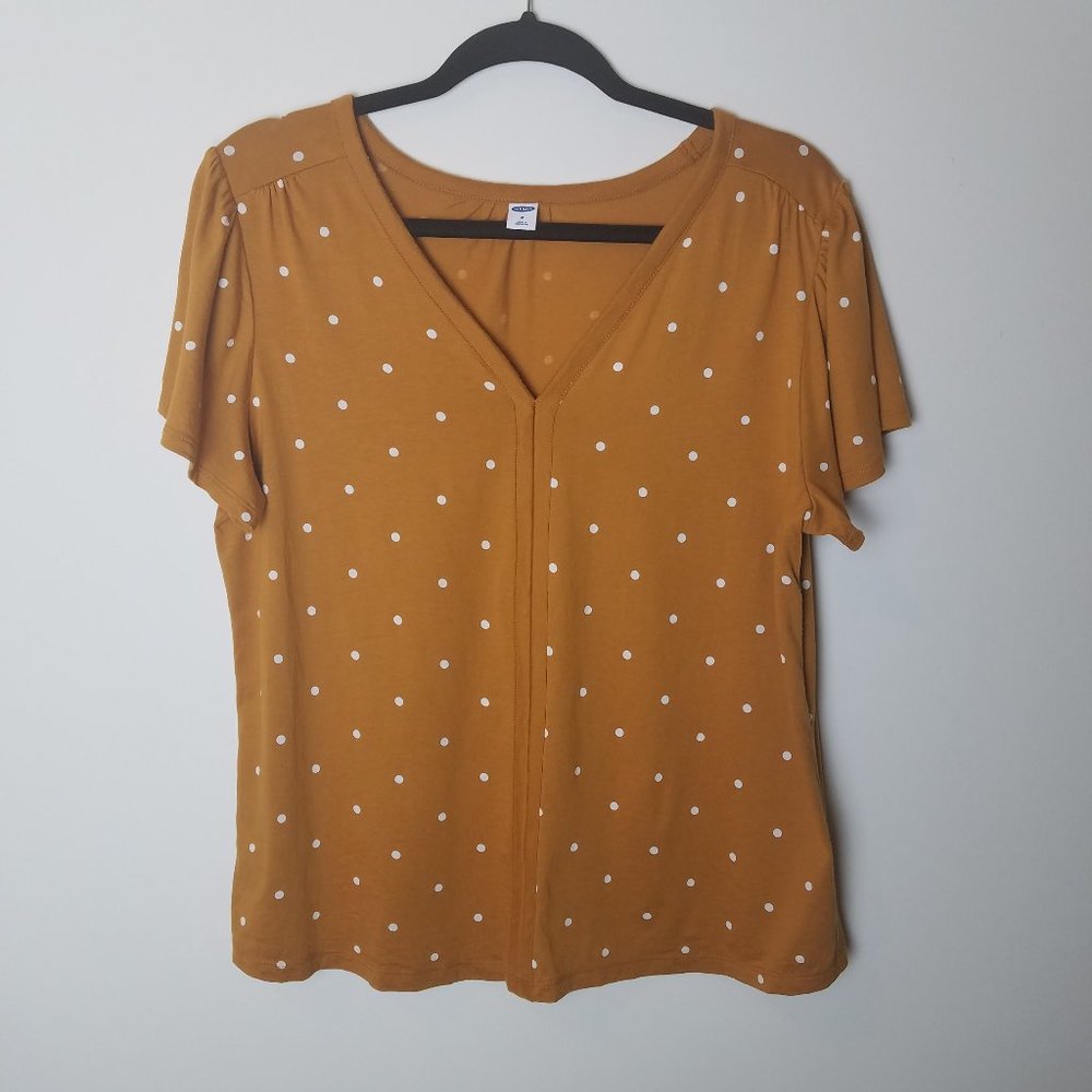 Old Navy Polka Dot Flutter Sleeve Top Size M